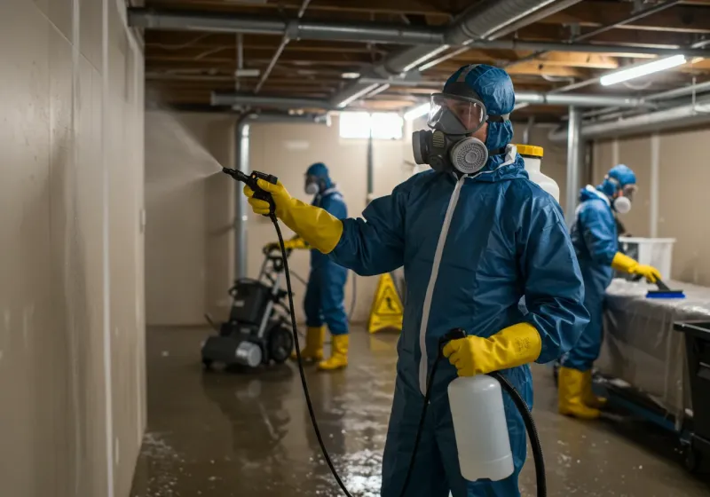 Basement Sanitization and Antimicrobial Treatment process in Burke, VA